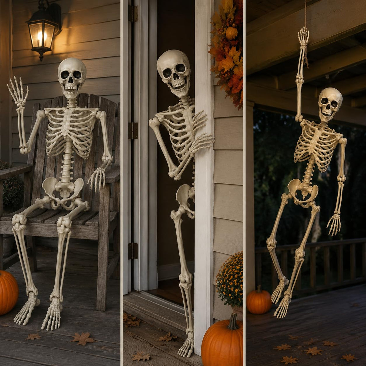 5.4FT Life Size Posable Human Skeleton with Movable Jaw Z73135