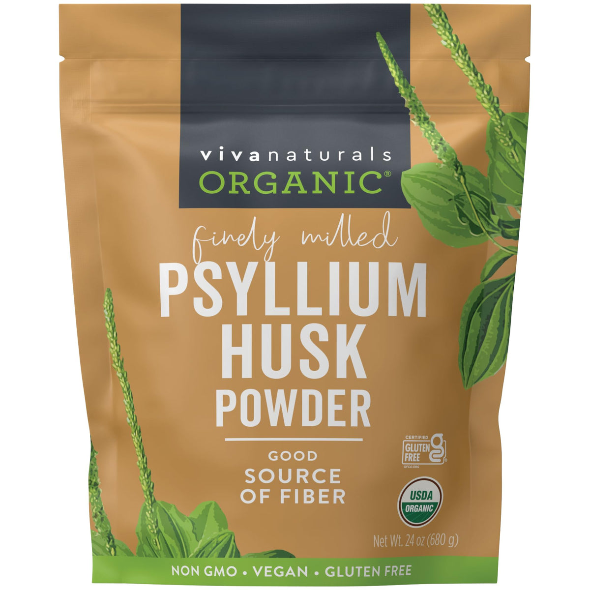 24 oz Organic Psyllium Husk Powder & 8 fl oz Gentle Facial Cleanser Bundle C222678