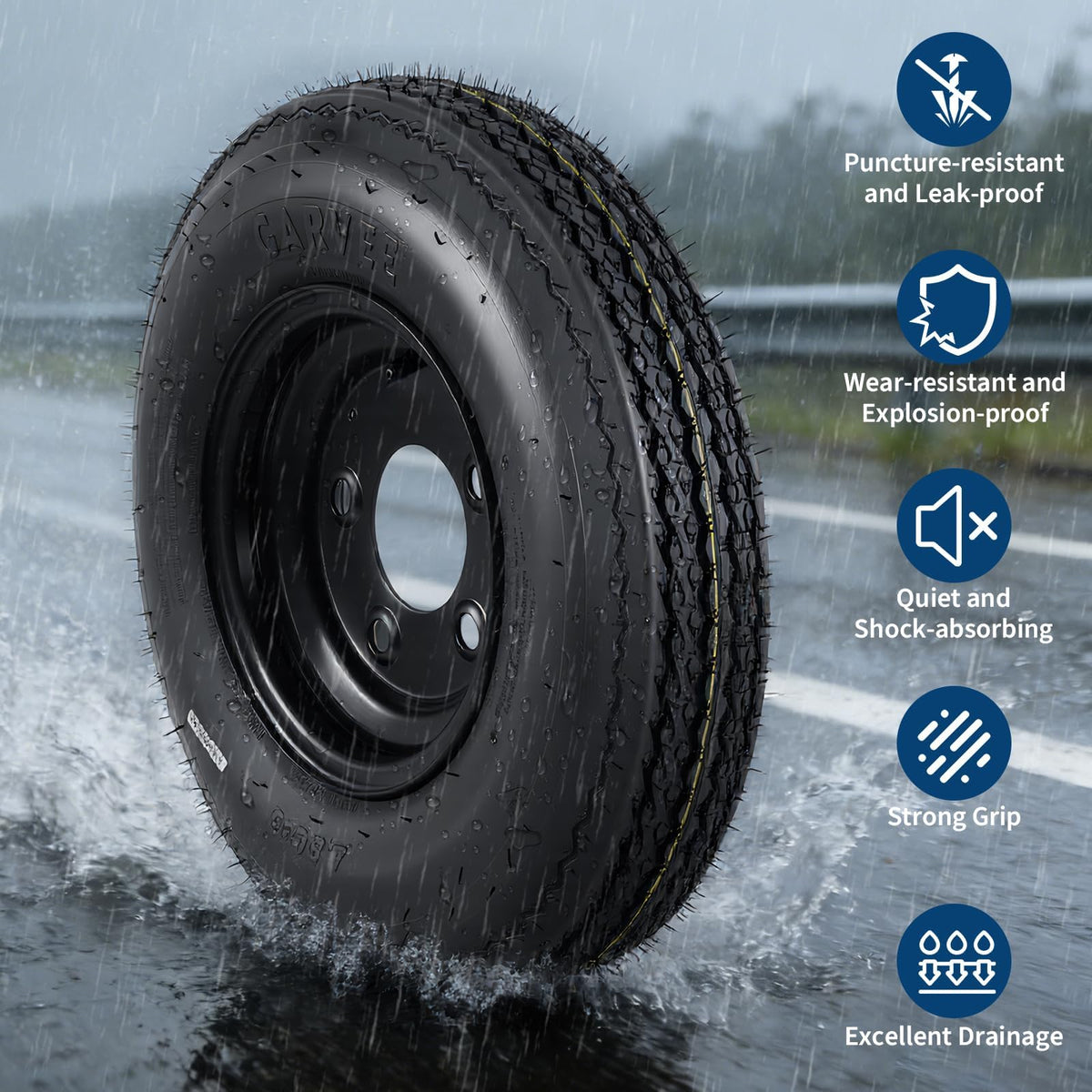 2-Pack 4.80-12 Trailer Tires with 12" Rims N512674