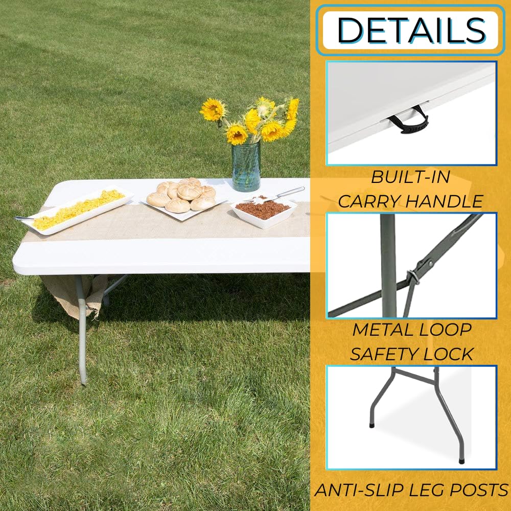 6 Ft White Portable Folding Plastic Dining Table G9470