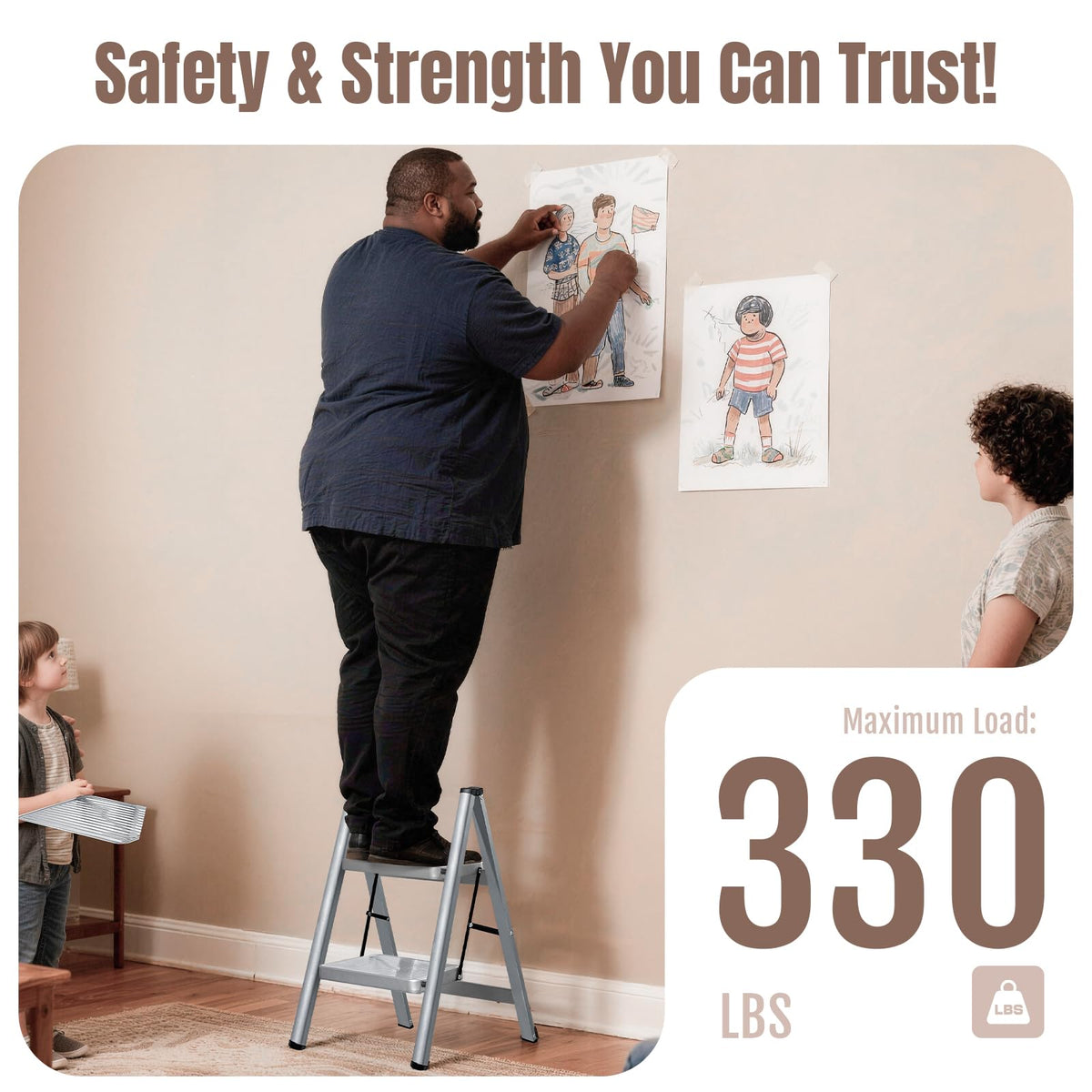 2 Step Steel Folding Step Stool B268