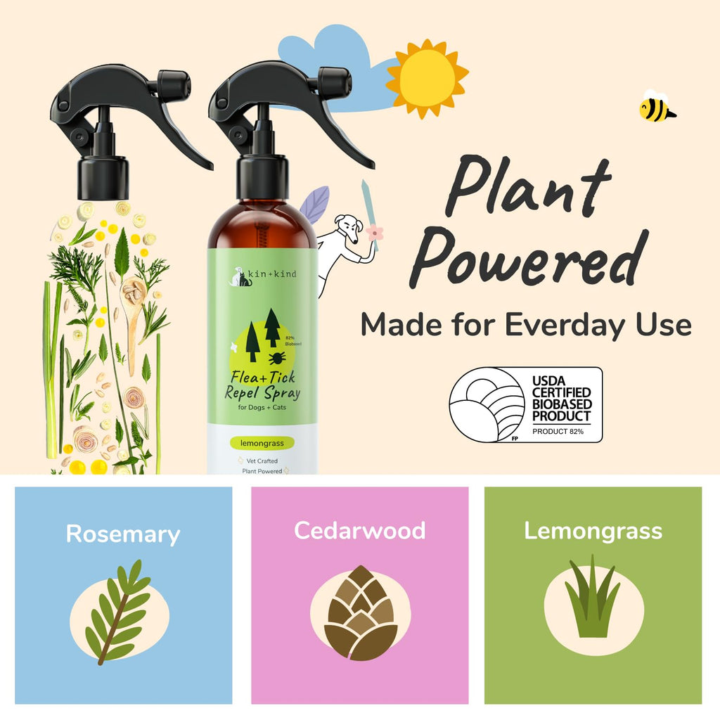 Lemongrass Flea & Tick Repel Coat Spray for Dogs & Cats 12 fl oz D24698