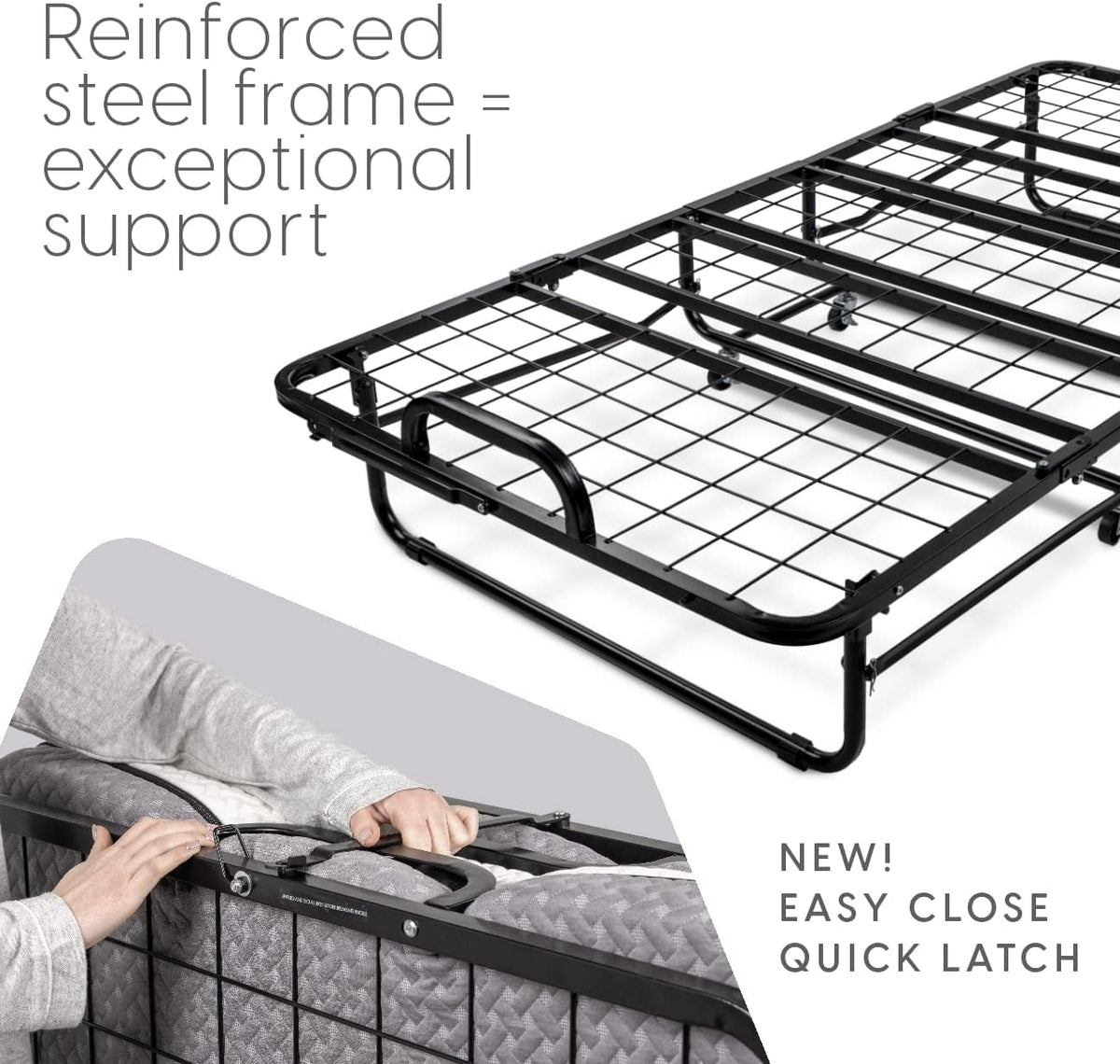 Twin Size Folding Bed with Memory Foam Mattress B470