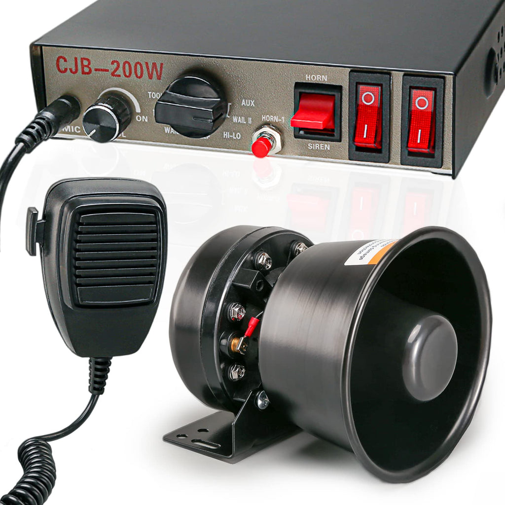 12V 200W Emergency Siren PA System with Handheld Microphone Z45334