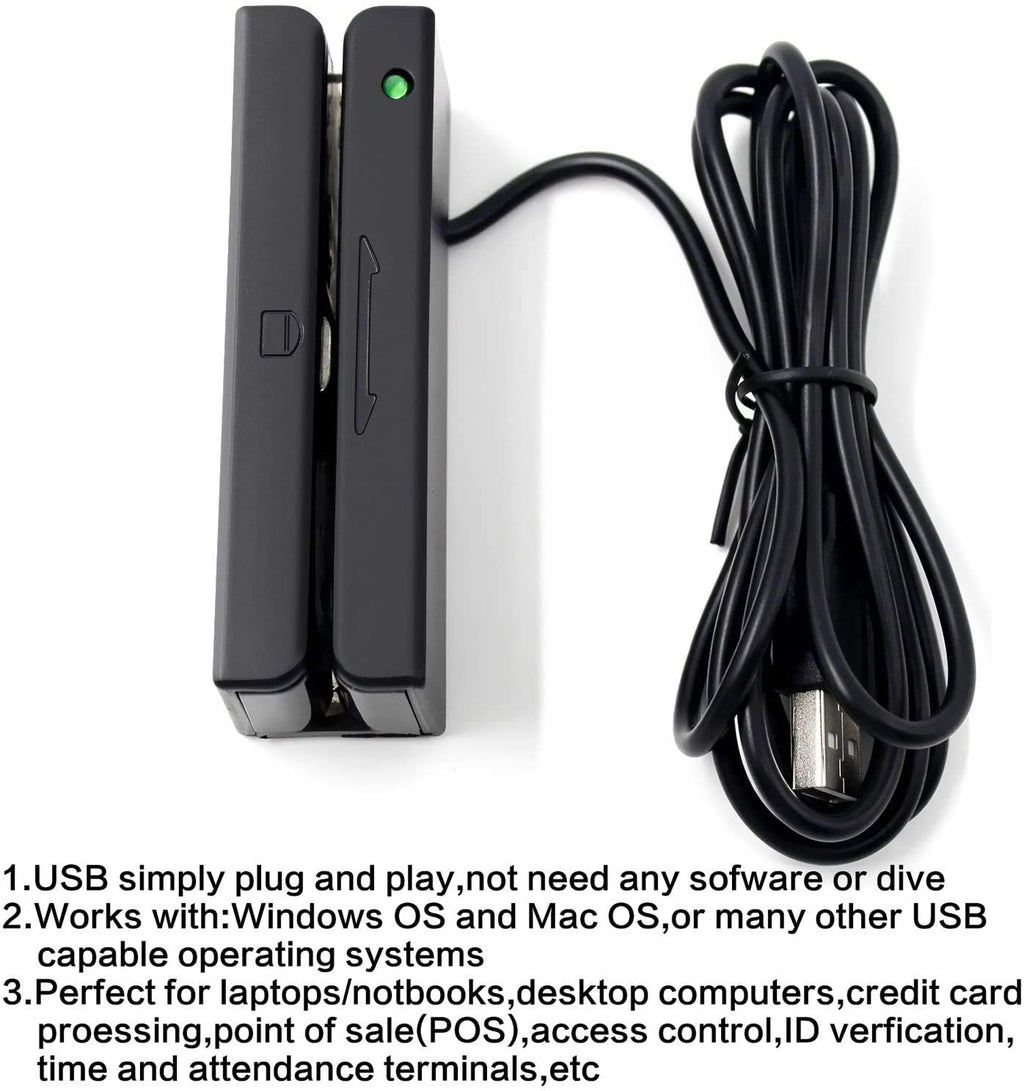 USB Magnetic Stripe 3-Track POS Credit Card Reader Q390320