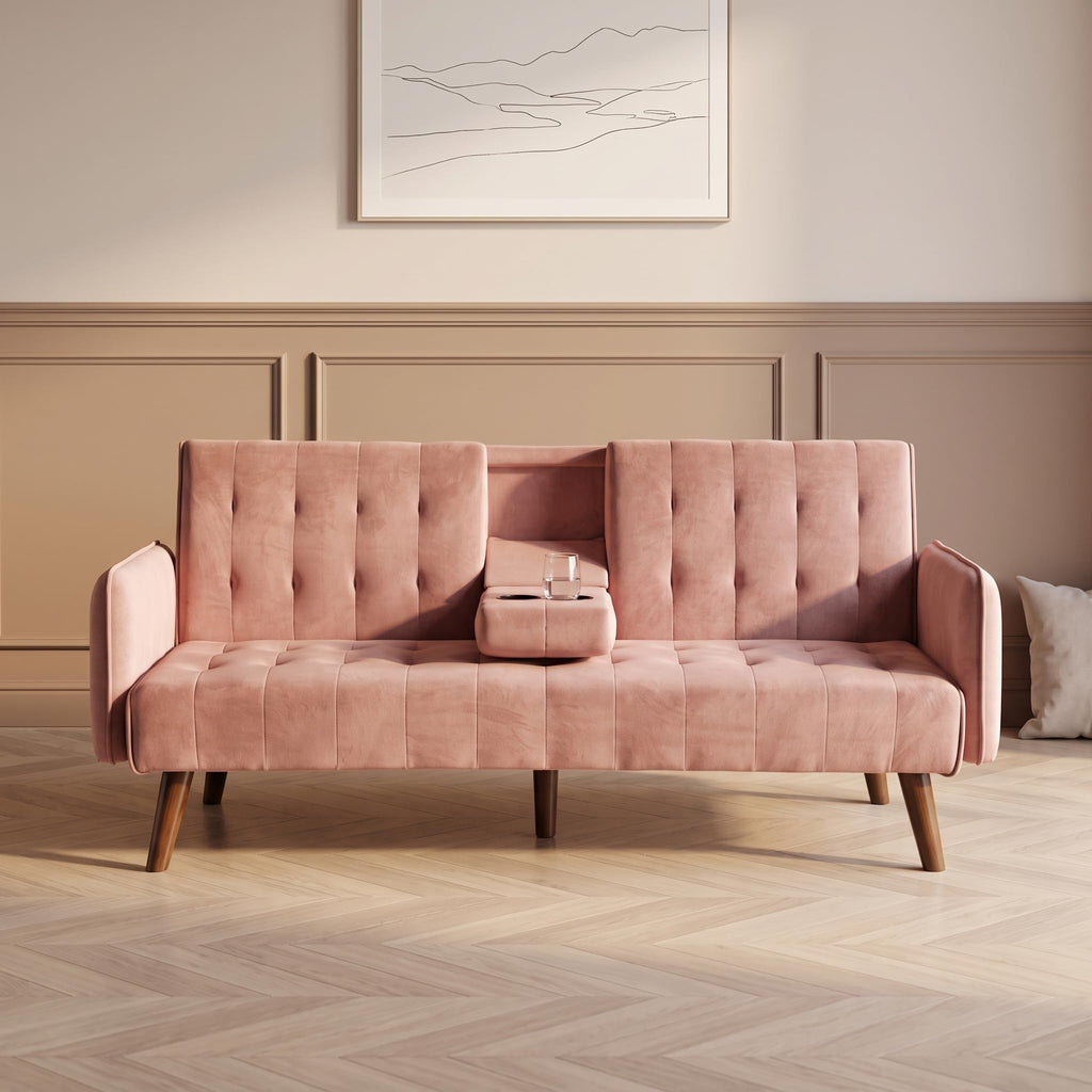Pink Convertible Sleeper Sofa S61506