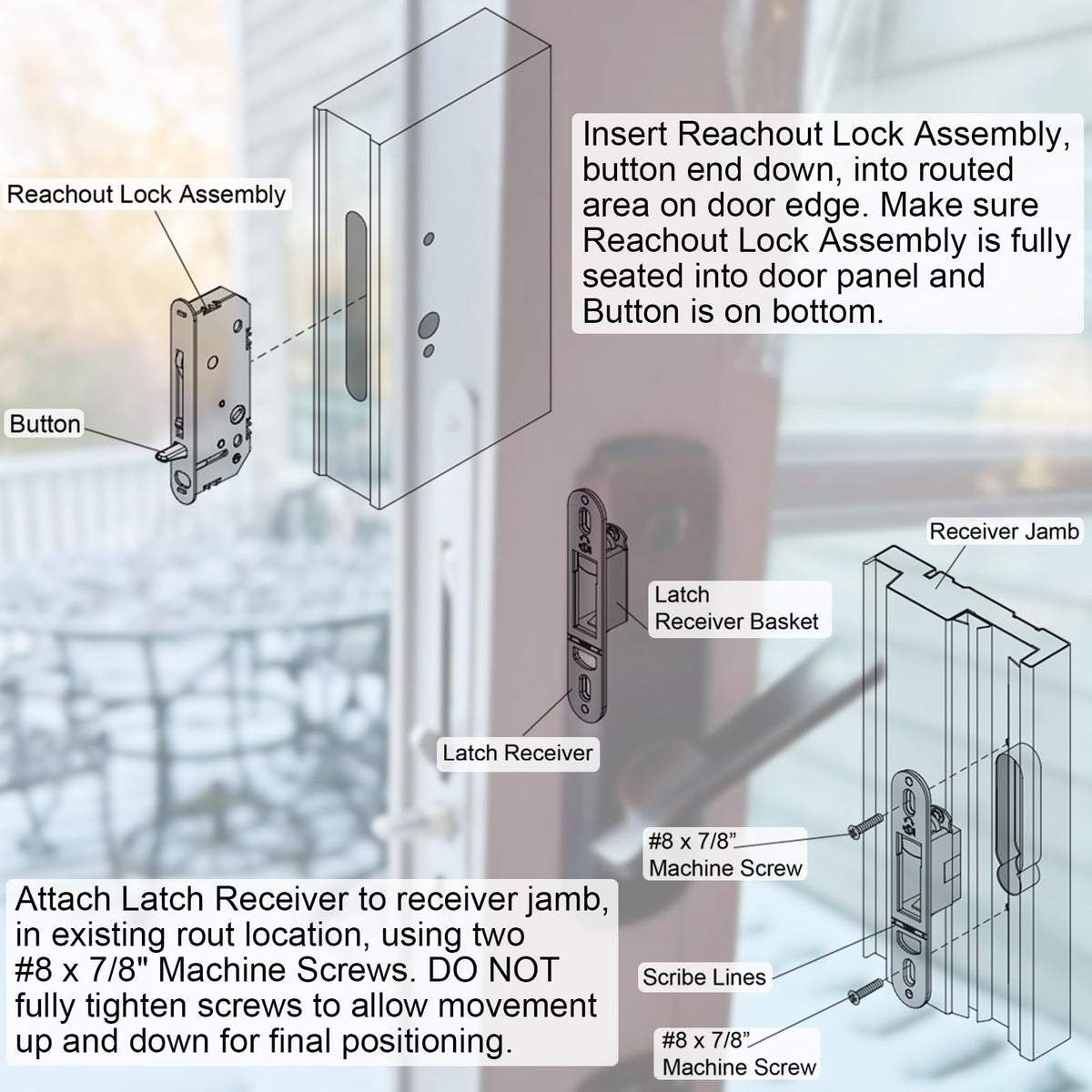 Sliding Patio Door Lock and Receiver Kit Z288874