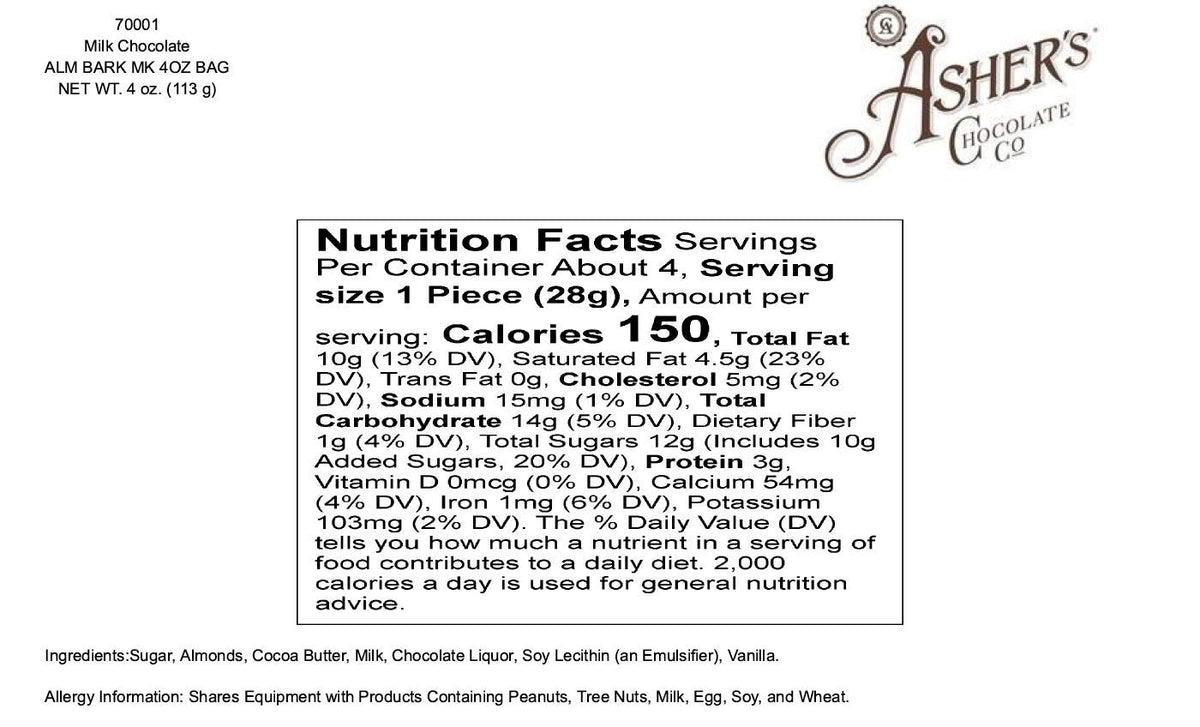 Milk Chocolate Almond Bark K763084