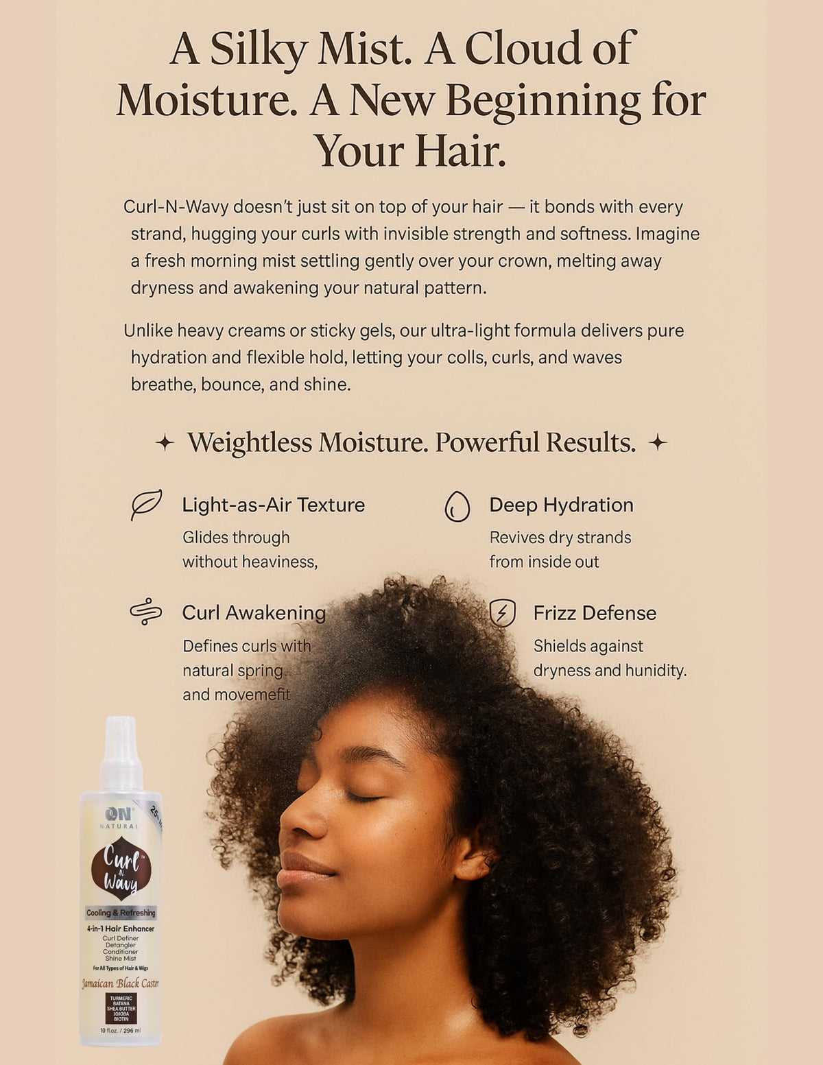 Natural Curl-N-Wavy 4-in-1 Hair Enhancer 10 OZ I262313