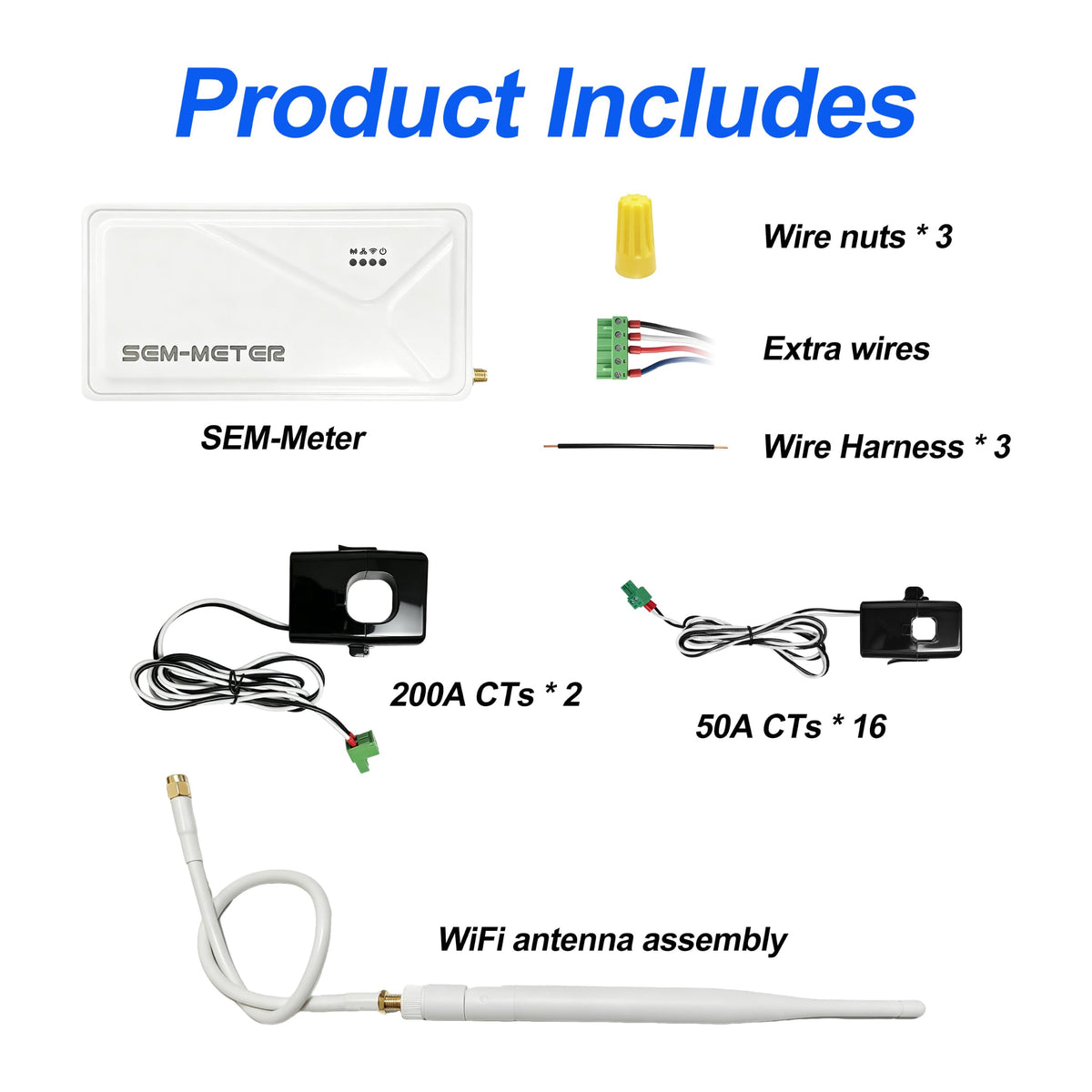 Smart Home Energy Monitor with 16 50A Circuit Sensors Z1830
