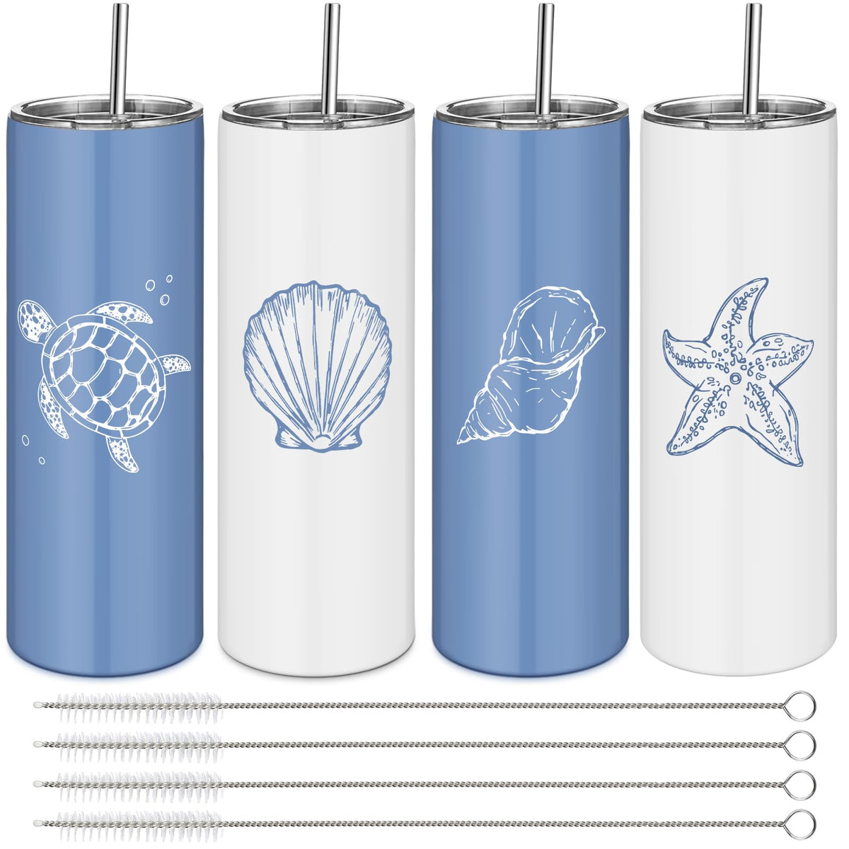 4 Pack Insulated Stainless Steel Tumblers J19657