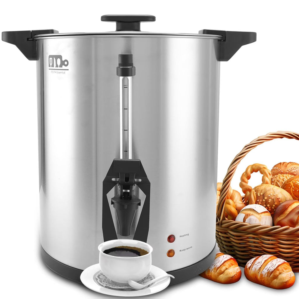 45 Cup 8L Commercial Coffee Urn 950W Hot Beverage Dispenser with Double Faucet L380
