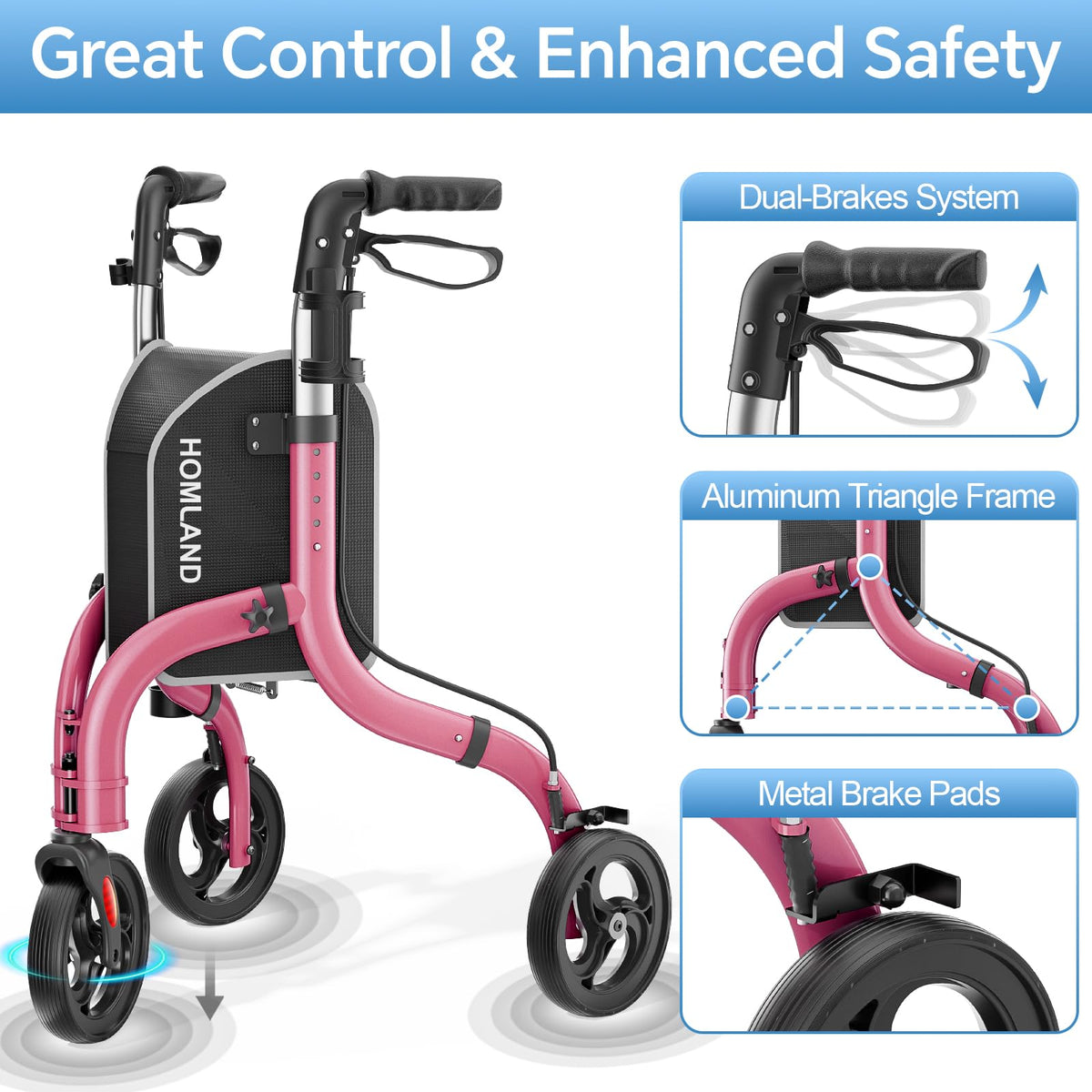 Foldable 3 Wheel Walkers J5846