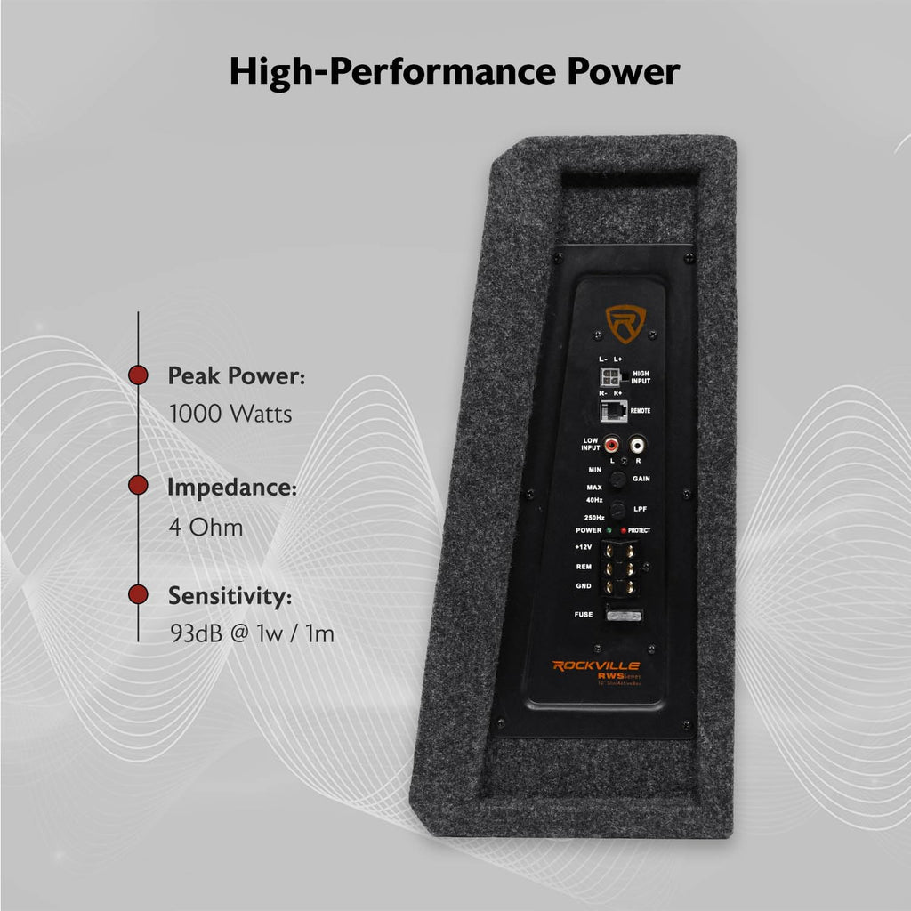 10" Powered Car Subwoofer with Enclosure W53986
