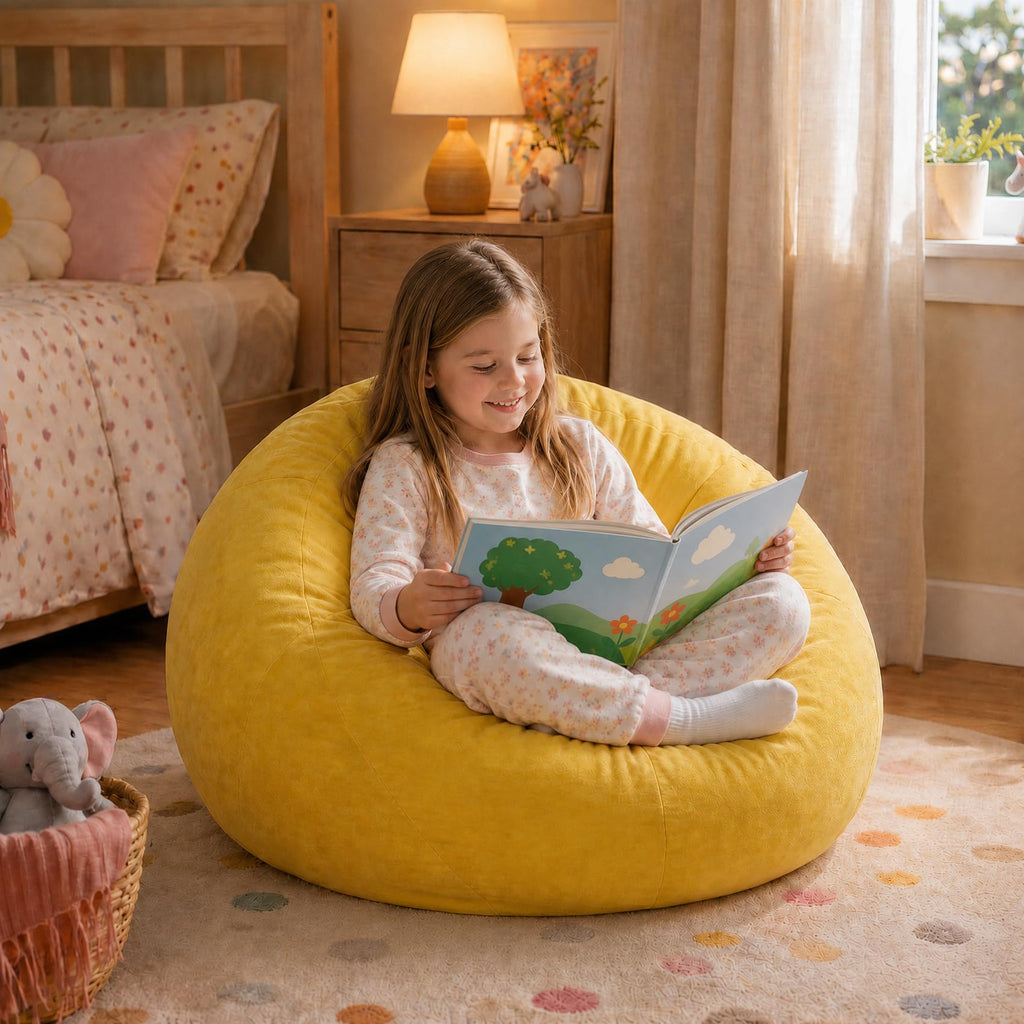 Small Yellow Bean Bag Chair G4718