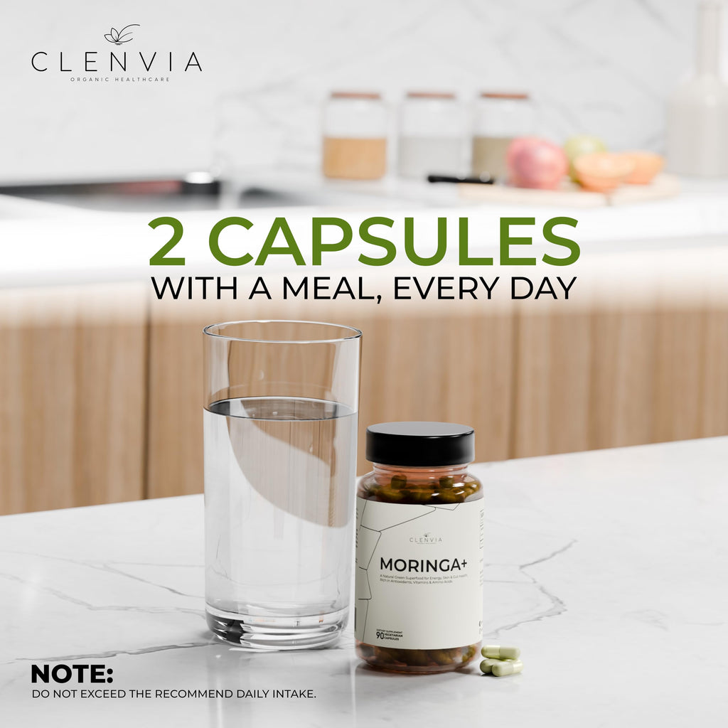 90 Capsules 1000mg Organic Moringa Leaf Powder Capsules U58028