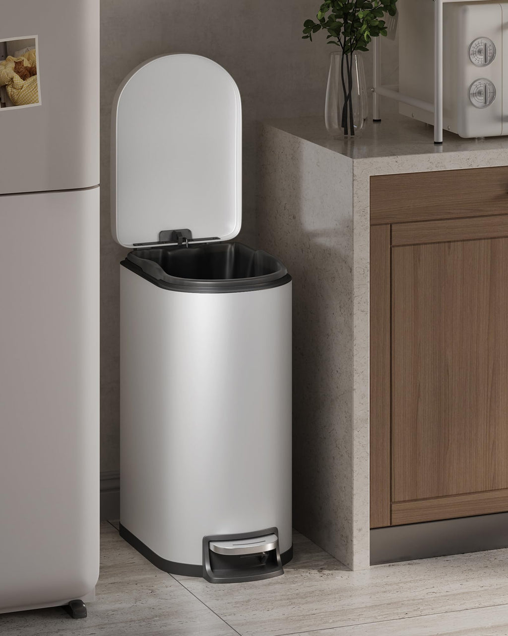 13.2 Gallon Stainless Steel Kitchen Trash Can O811