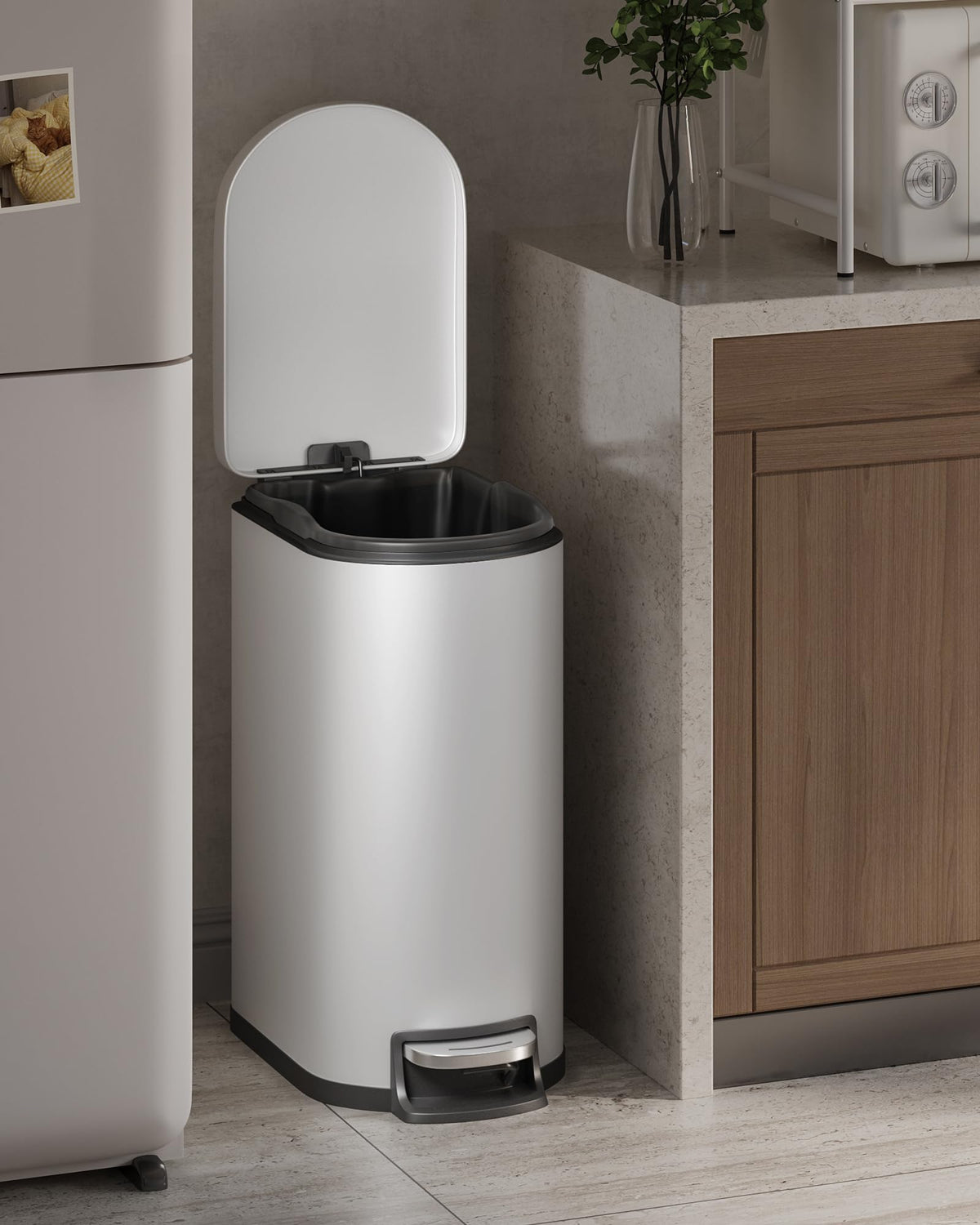 13.2 Gallon Stainless Steel Kitchen Trash Can O811