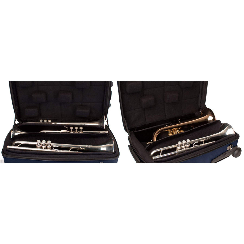 Blue Triple Trumpet Case with Wheels Q69536