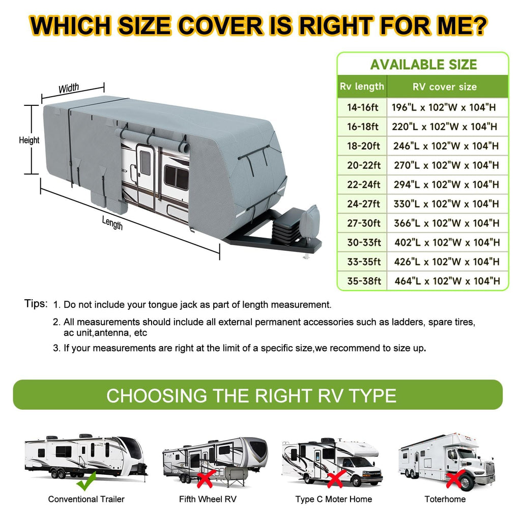 14-16ft 8 Layers Heavy Duty RV Cover M6951