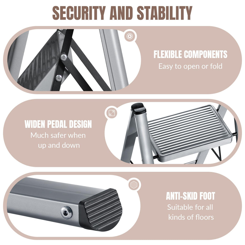 2 Step Steel Folding Step Stool B268