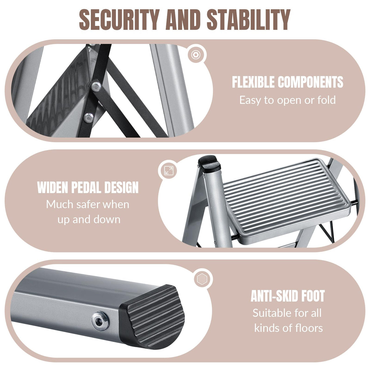 2 Step Steel Folding Step Stool B268