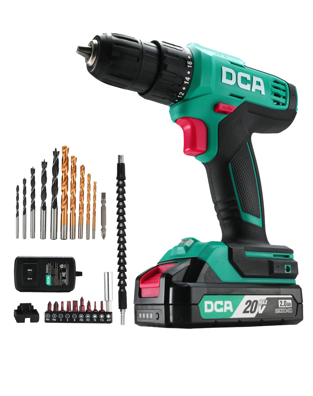 Cordless Drill Set 354 in-lbs Torque 3/8" Keyless Chuck 20V M50044