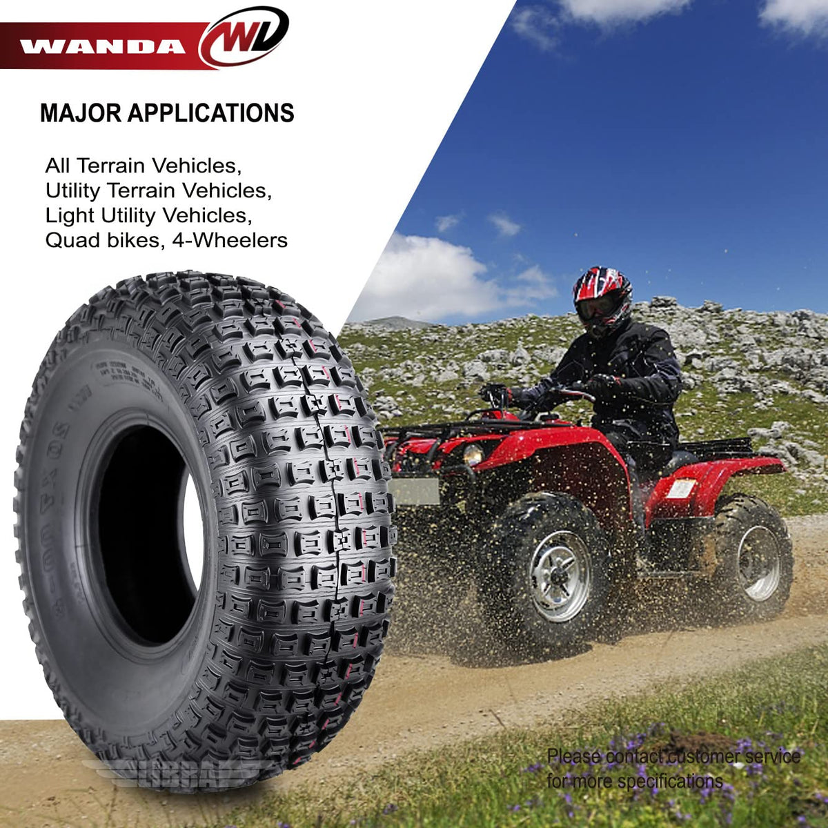 Set 2 ATV Tires 20x7-8 4PR C9086