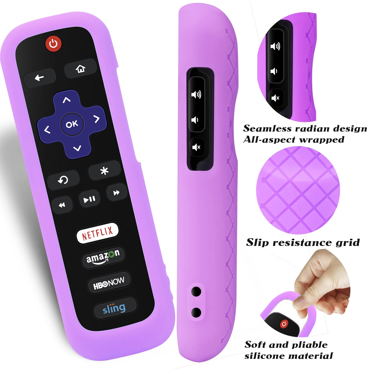 Silicone Remote Cover, 2-Pack, Glow in the Dark, Blue/Purple G6949