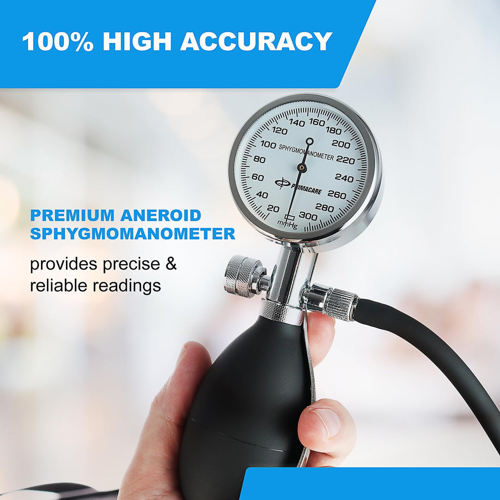Aneroid Sphygmomanometer and Blood Pressure Cuff Set with 5 Sized Nylon Cuffs U4342