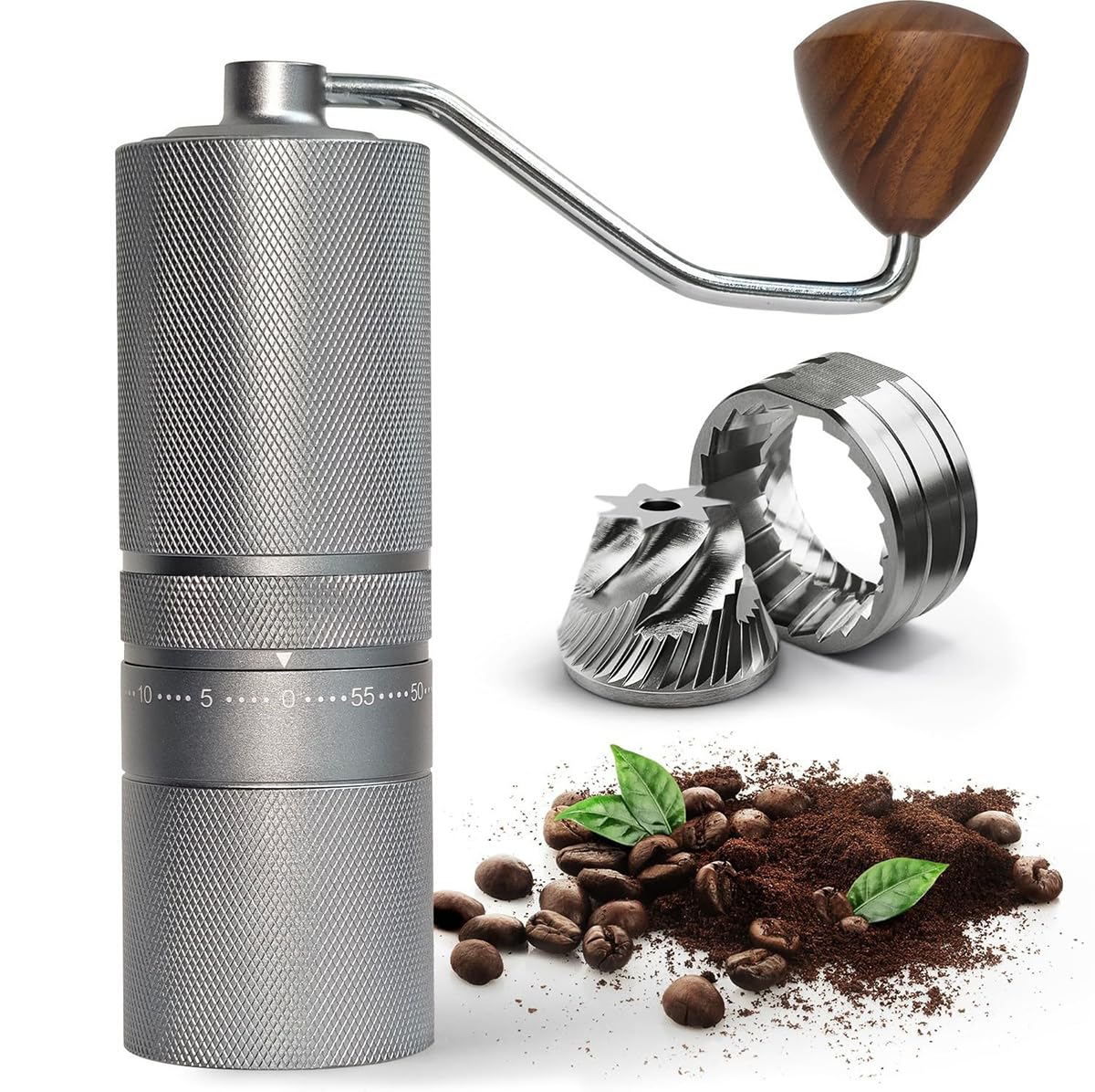 Manual Portable Coffee Grinder with 7 Star Conical Burr W81800