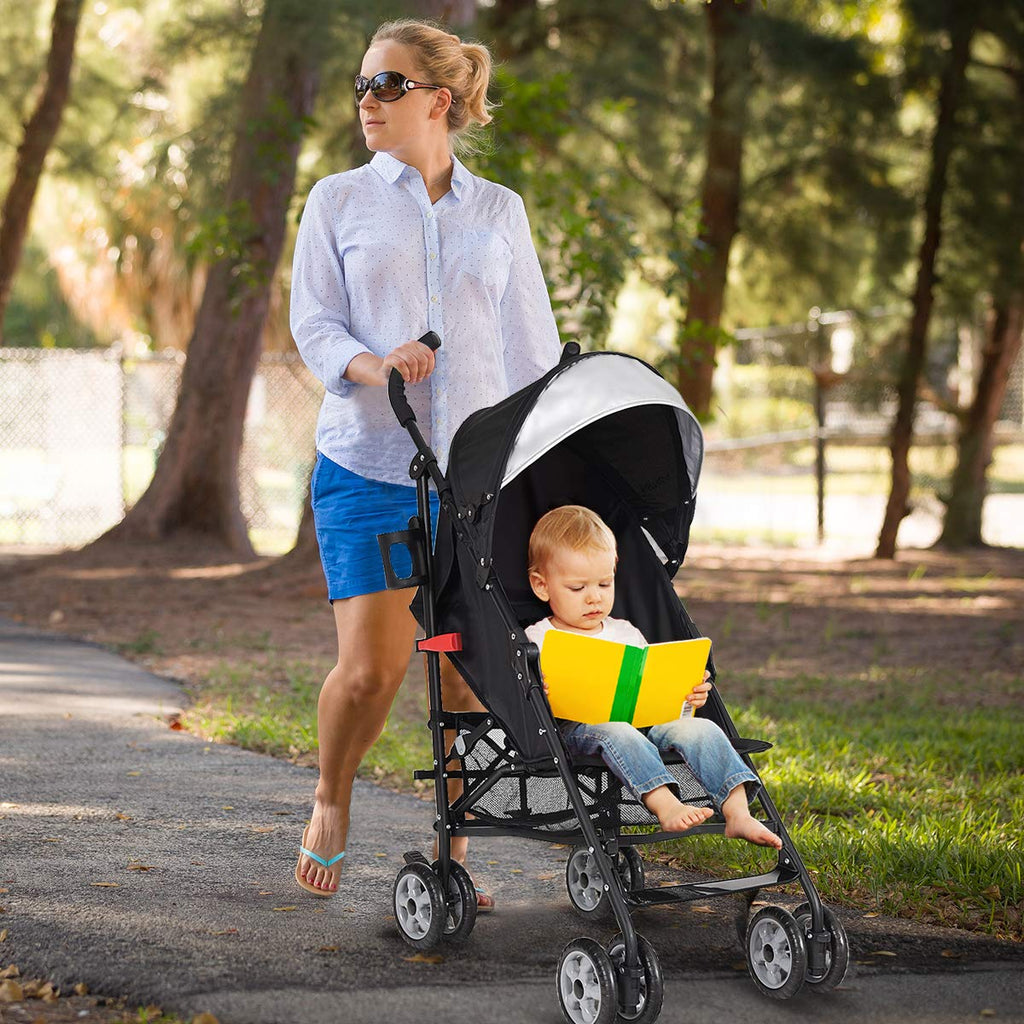 Lightweight Compact Foldable Stroller with Canopy and Cup Holder D5136