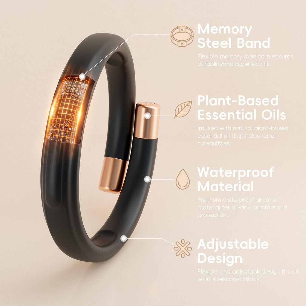 Black 4 Pack Mosquito Repellent Bracelets L676716