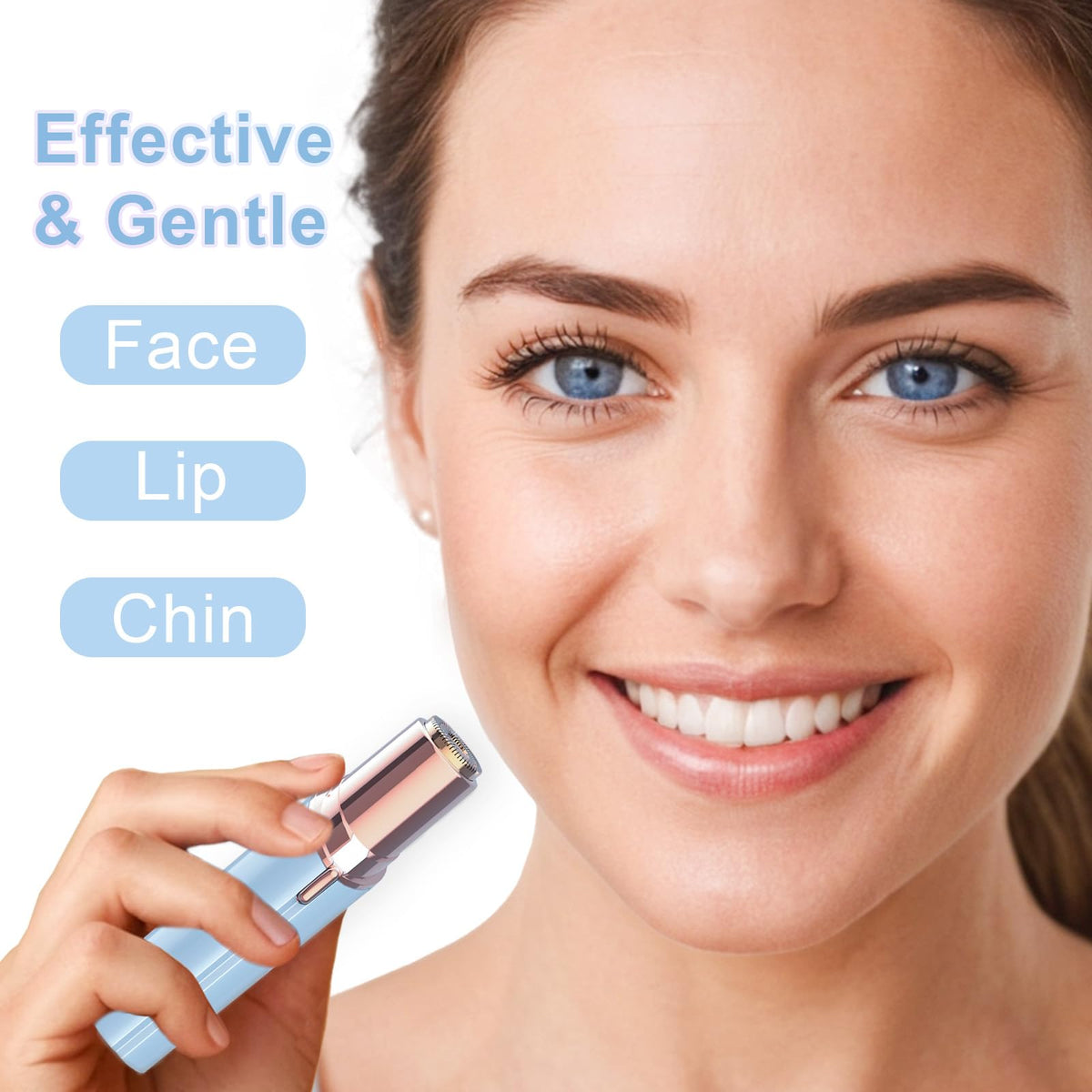 Facial Hair Removal USB Rechargeable 3 Replacement Heads W55343