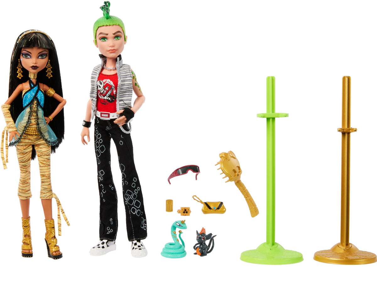 Dolls 2-Pack with Doll Stands, Diaries & Pets J8947