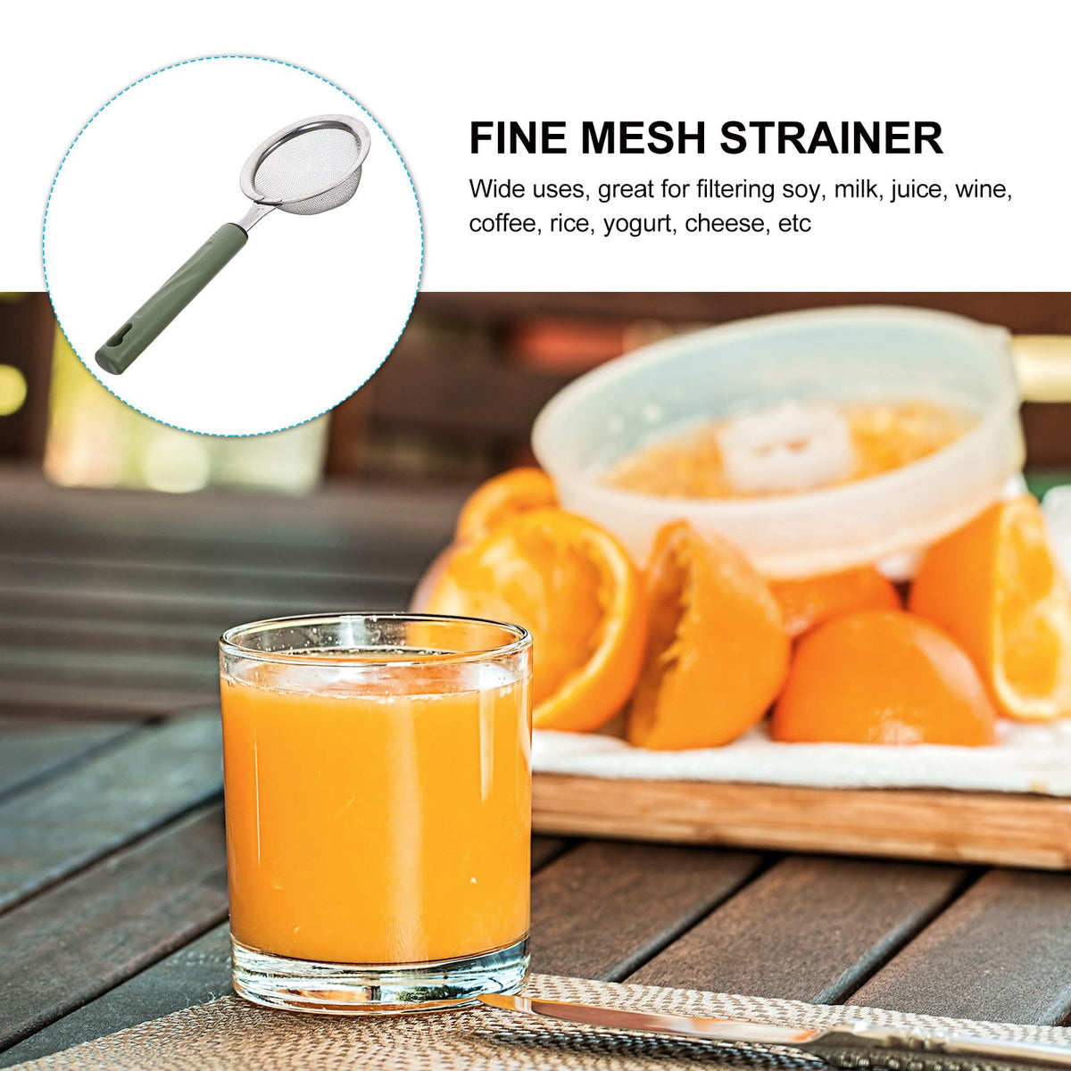 Stainless Steel Food Mesh Strainer with Handle D64088