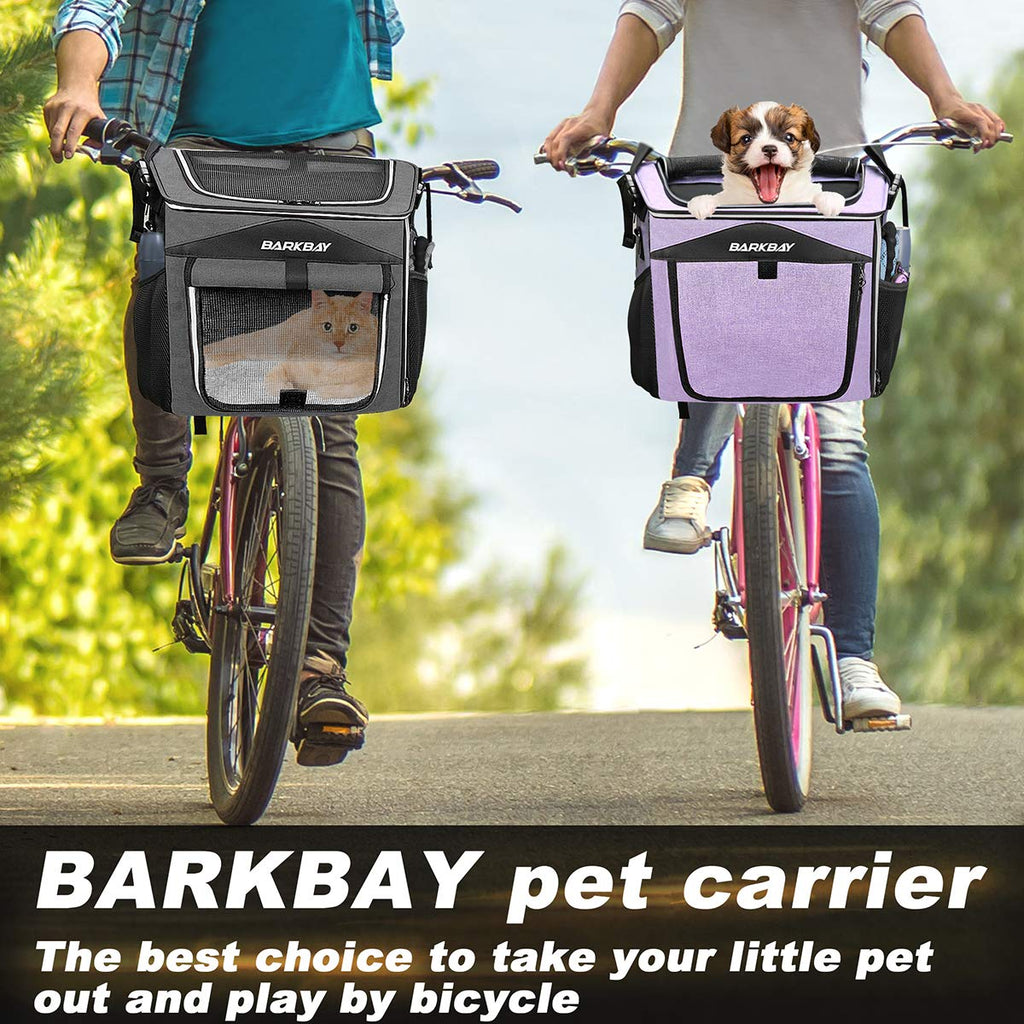 Foldable Soft-Sided Dog Bike Basket Carrier with 2 Open Doors Z918582