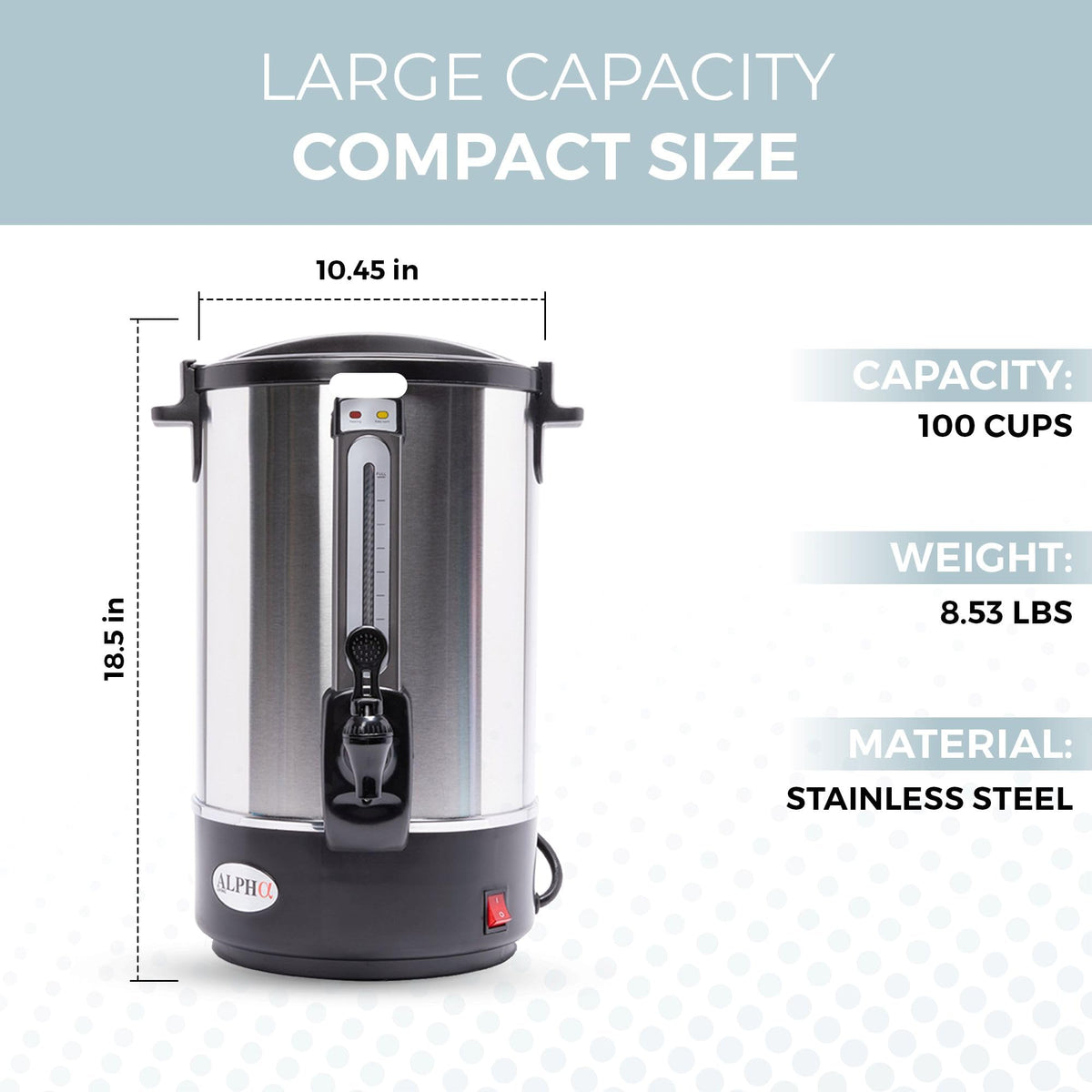 100 Cups Stainless Steel Electric Coffee Urn L9268