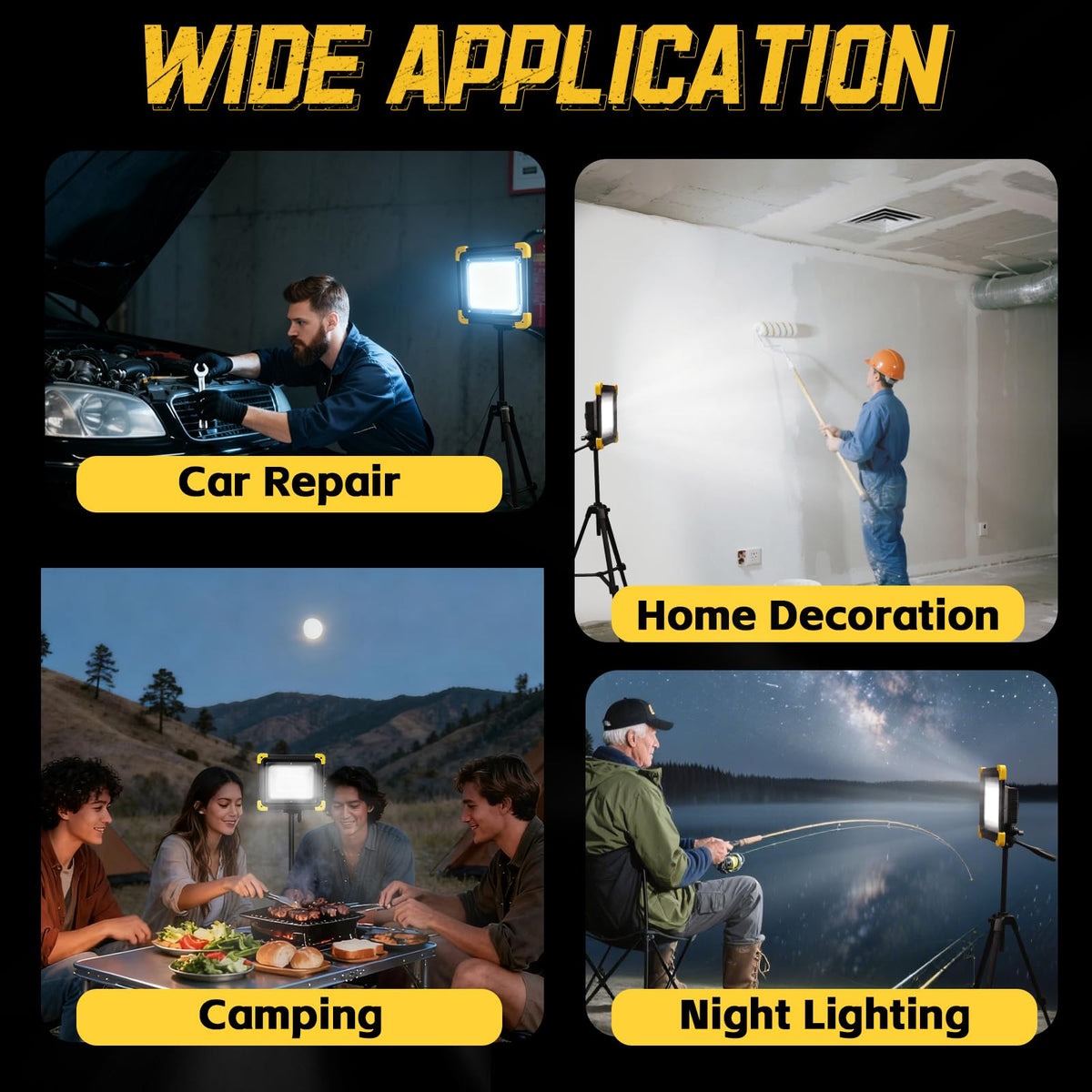 12000mAh Rechargeable Magnetic LED Work Light IP65 Waterproof 4 Modes Z585461