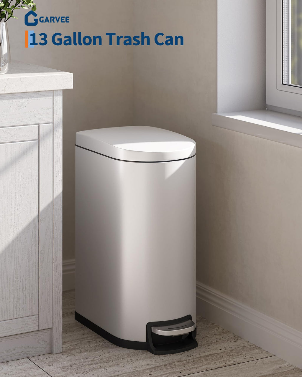 13.2 Gallon Stainless Steel Kitchen Trash Can O811