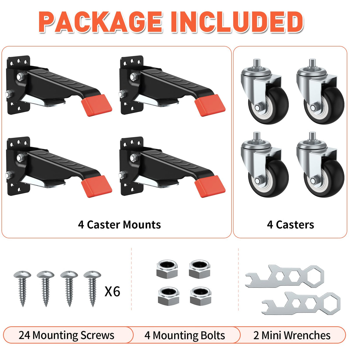Workbench Casters kit 660 Lbs Retractable 4 Pack Y243455