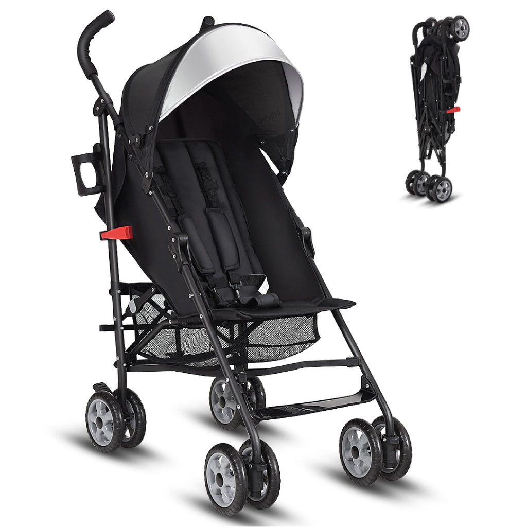 Lightweight Compact Foldable Stroller with Canopy and Cup Holder D5136