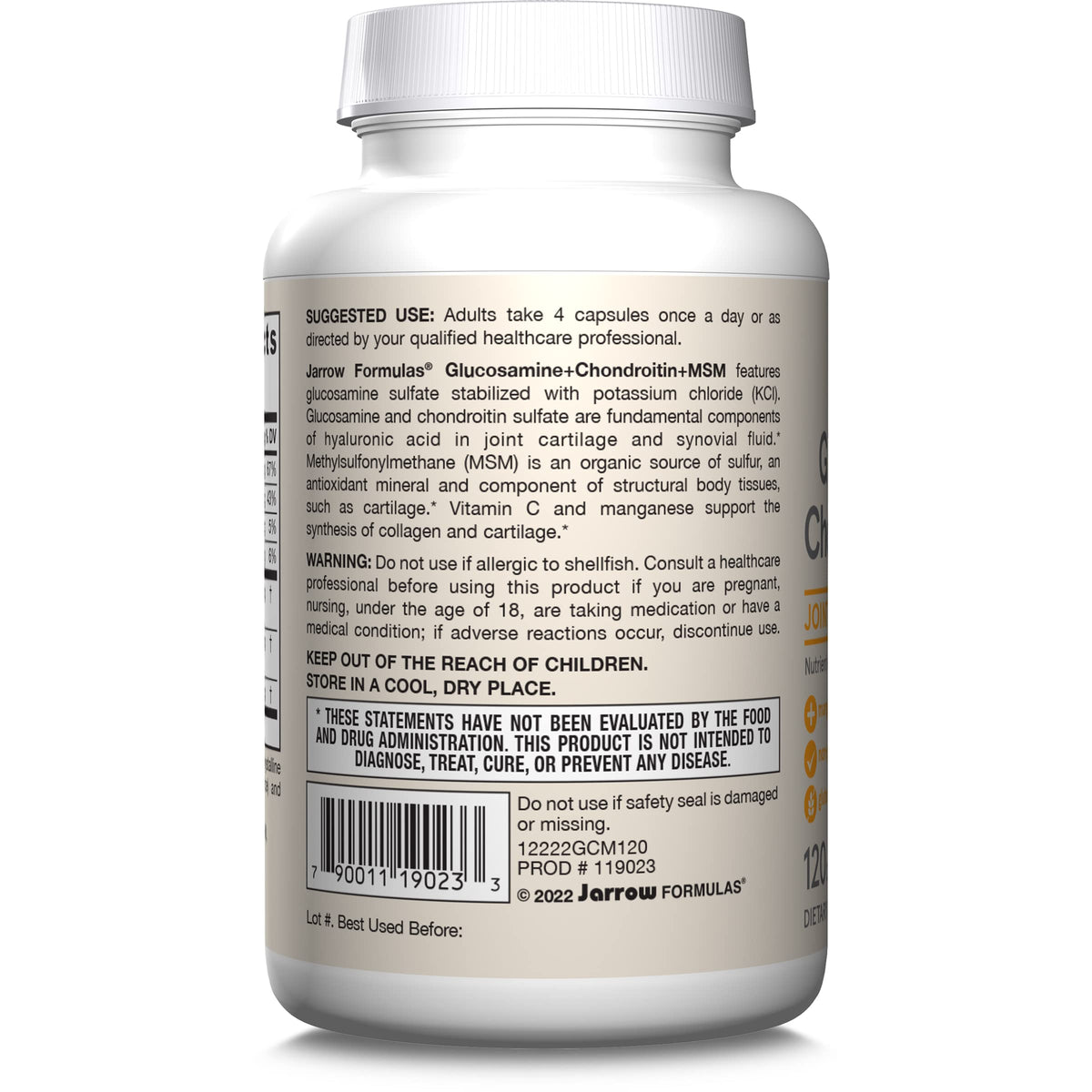 Glucosamine, Chondroitin, and MSM, 120 Capsules V64293