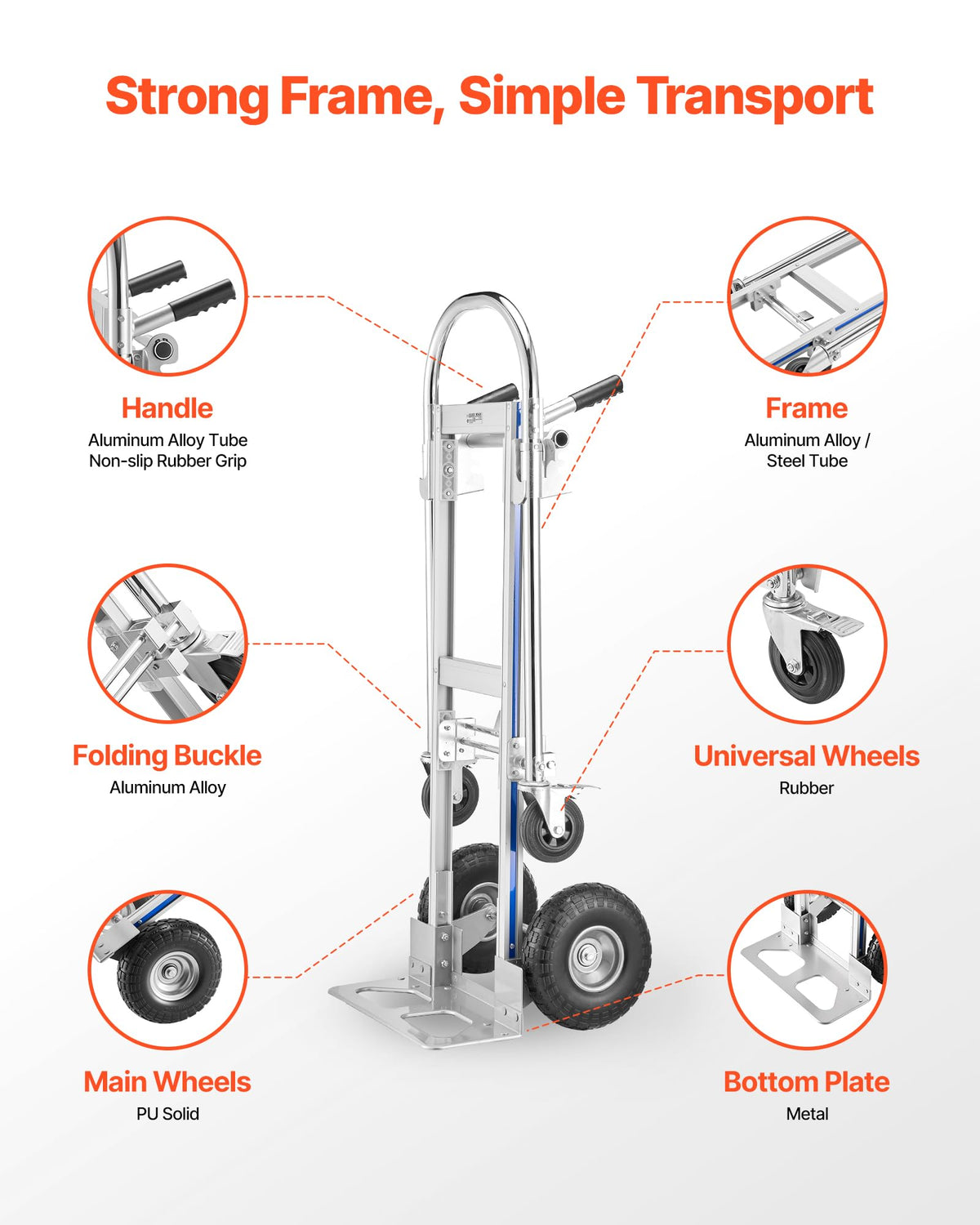 2 in 1 Convertible Hand Truck Dolly 1000 lbs F7879