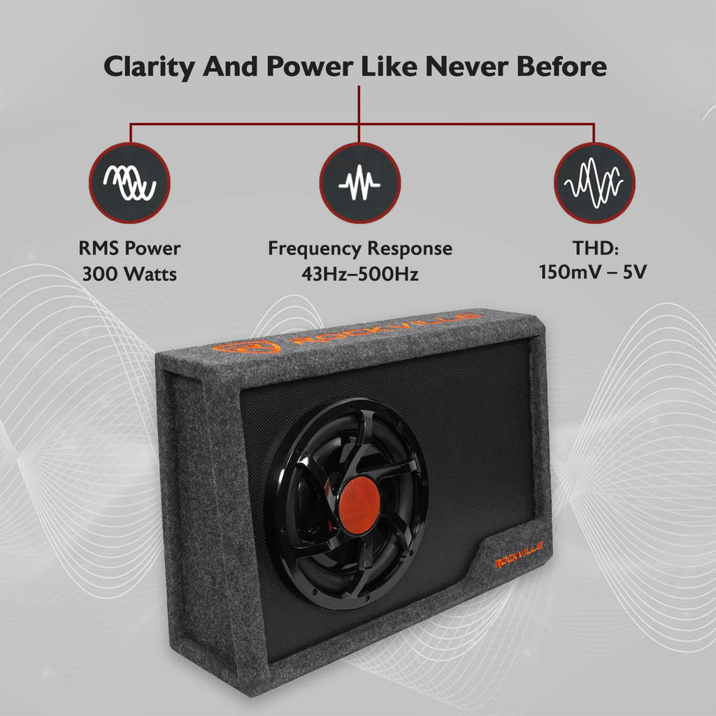 10" Powered Car Subwoofer with Enclosure W53986