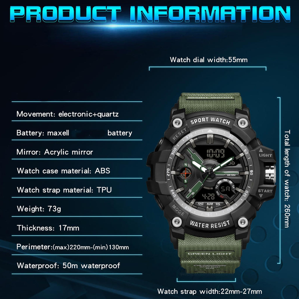 Waterproof Fluorescent Green Digital Watches D43889