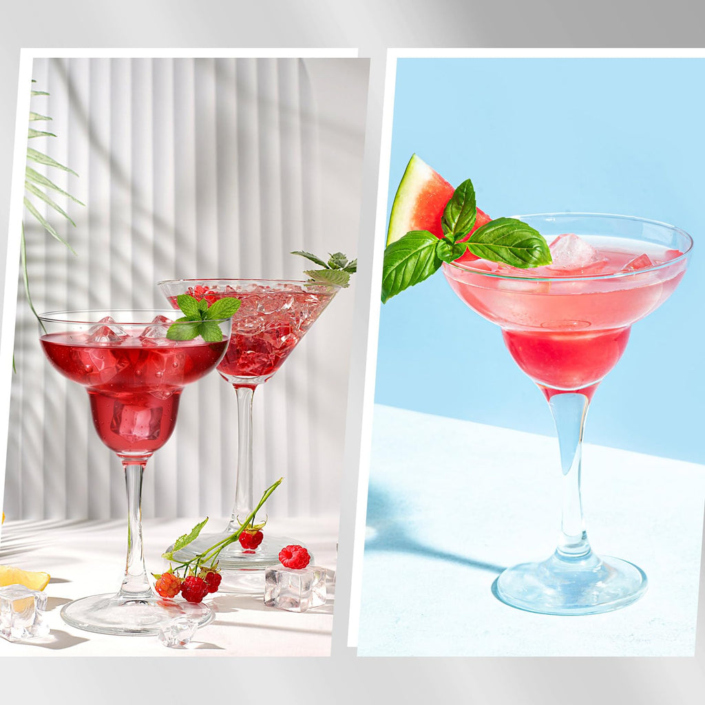 6 Set Cocktail Glasses Mixed Drinkware T95045