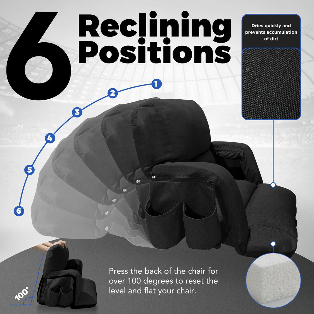 Black Wide Stadium Seats with Back Support X142651