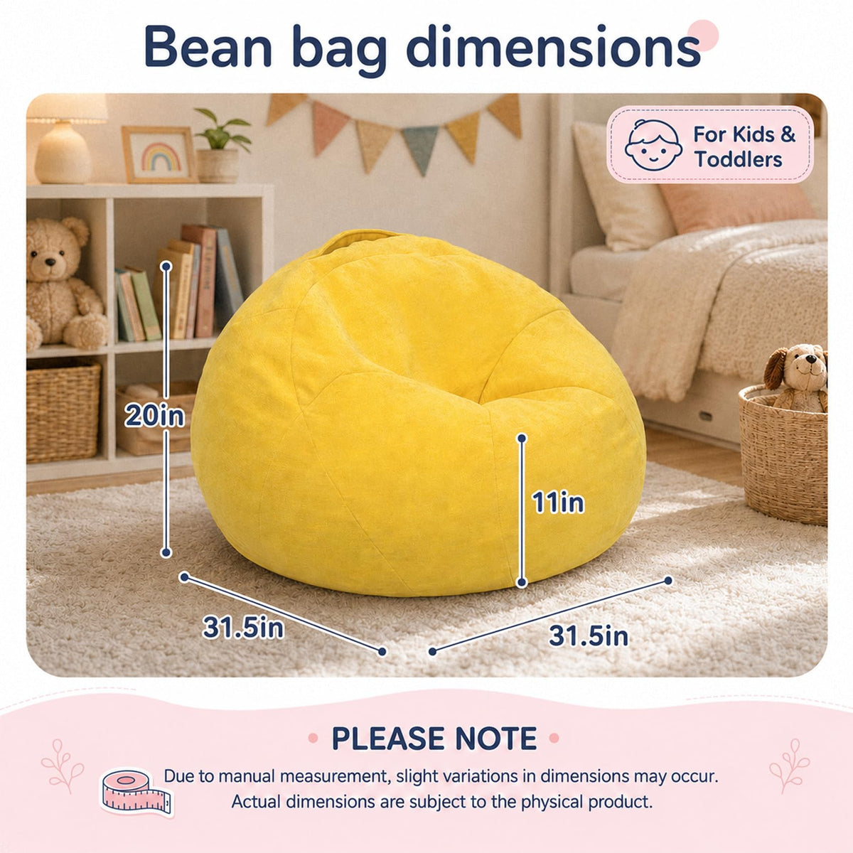 Small Yellow Bean Bag Chair G4718