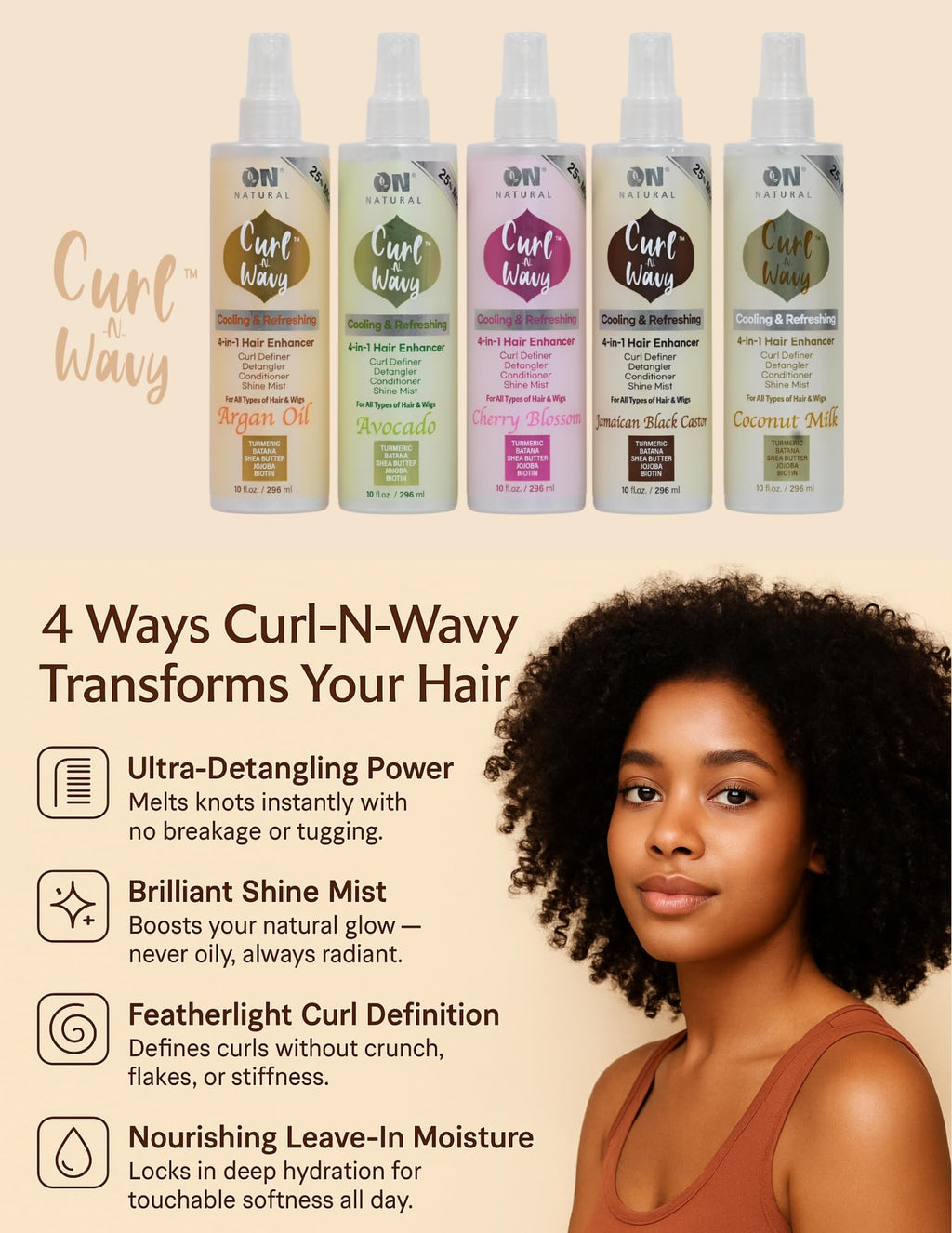 Natural Curl-N-Wavy 4-in-1 Hair Enhancer 10 OZ I262313